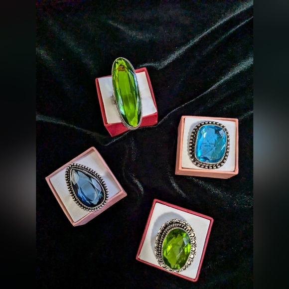 SOLD! Handcrafted Blue Topaz Boho Ring (Lab created) - Picture 14 of 16